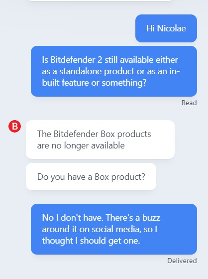 bitdefender box chat 1