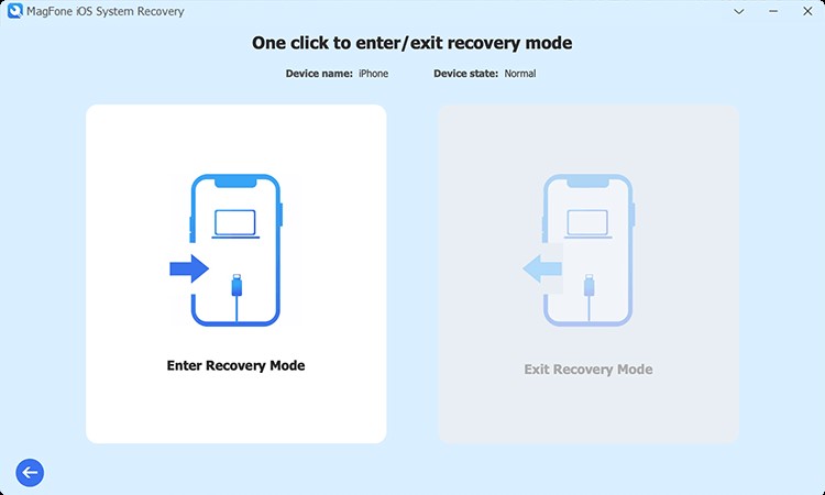 Magfone iOS System Recovery enter recovery mode