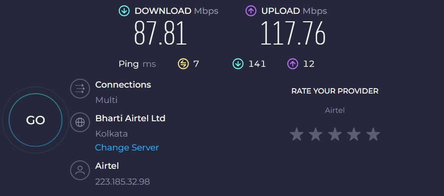 Symlex VPN speed tests India