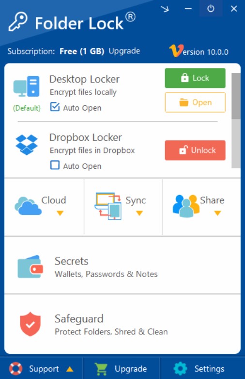 Folder lock user interface